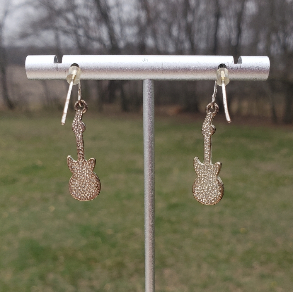 Red Guitar Earrings - Picture 4 of 4